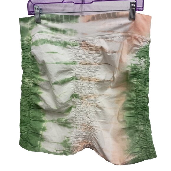 XCVI Dresses & Skirts - XCVI Wearable Womens Mini Skirt Large Green White Ombre Ruched Hippie Casual